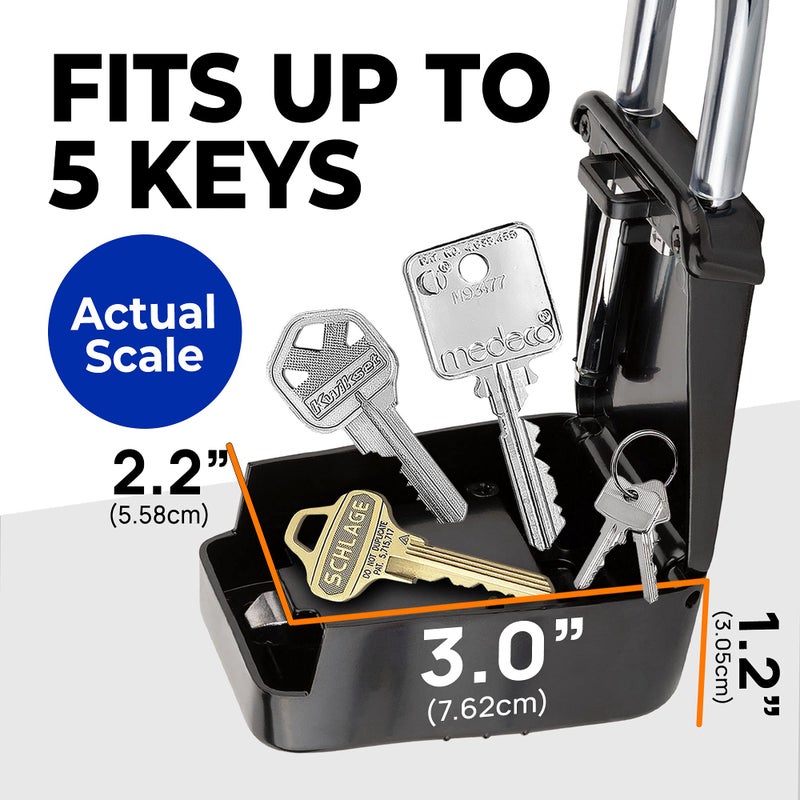 Lion Locks صندوق قفل المفاتيح Lion Locks 1500 مع رمز، صندوق قفل للمفاتيح في الهواء الطلق، صندوق قفل للوسطاء للإيجارات قصيرة الأجل، يحمل 5 مفاتيح (6 عبوات، أسود) - Image 4